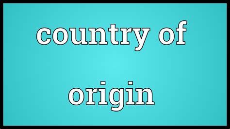 Country of origin Definition & Meaning .